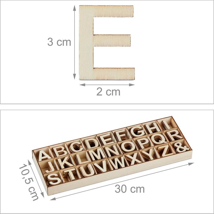 Produktbild Relaxdays 324tlg. Holzbuchstaben-Set