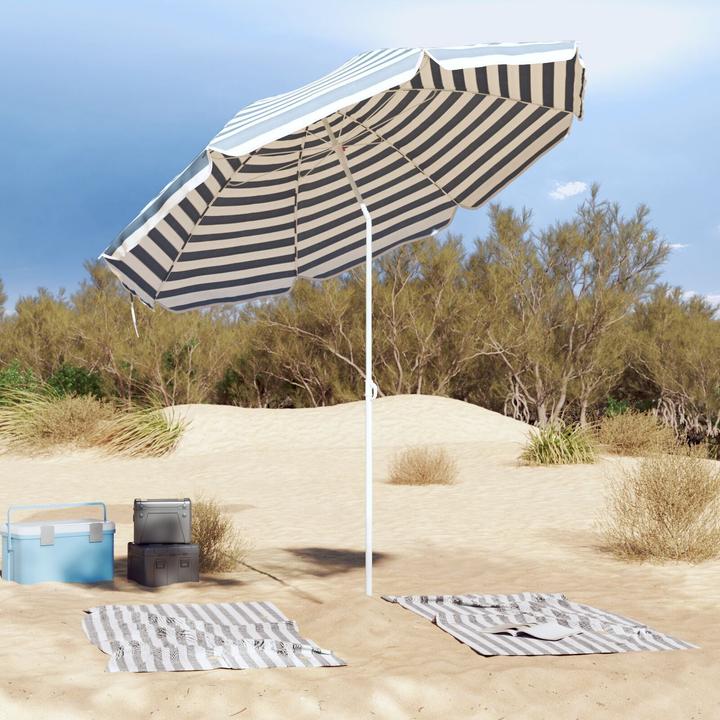 Produktbild VidaXL Strandparasol mit Aluminiumgestell Blau & Weiss 300 cm (2.63 m)