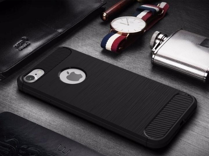 Actual product image Screenguard Apple iPhone 7 Case Carbon Brushed Soft TPU (Apple iPhone 7)