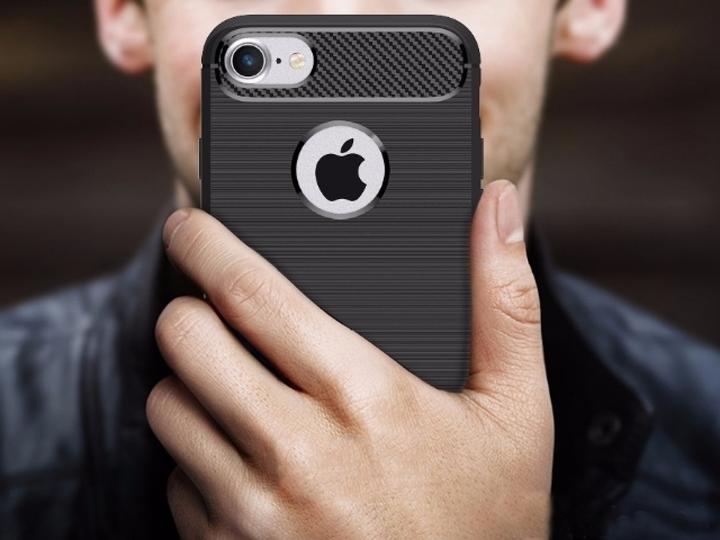 Actual product image Screenguard Apple iPhone 7 Case Carbon Brushed Soft TPU (Apple iPhone 7)