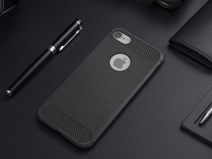 Actual product image Screenguard Apple iPhone 7 Case Carbon Brushed Soft TPU (Apple iPhone 7)