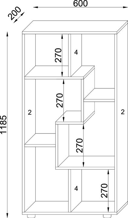 Actual product image VCM Wood stand shelf room divider Blina (60 x 20 x 119 cm)