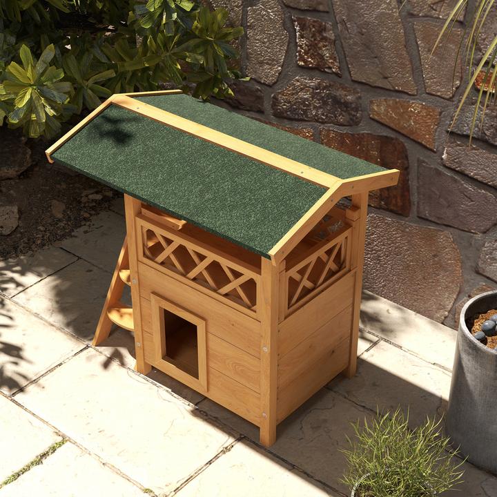 Actual product image PawHut Cat house with stairs and roof (Cat)