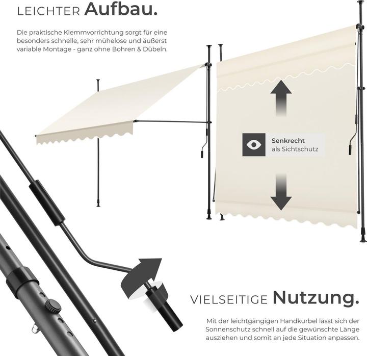 Actual product image tectake Clamping awning (2.50 m)