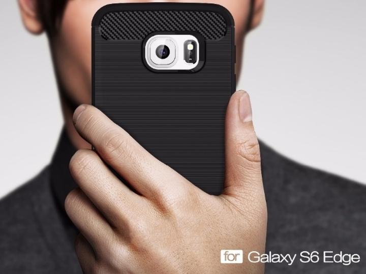 Produktbild Screenguard Samsung Galaxy S6 Edge Hülle Carbon Brushed Soft TPU (Samsung Galaxy S6 Edge)
