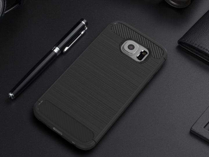 Produktbild Screenguard Samsung Galaxy S6 Edge Hülle Carbon Brushed Soft TPU (Samsung Galaxy S6 Edge)