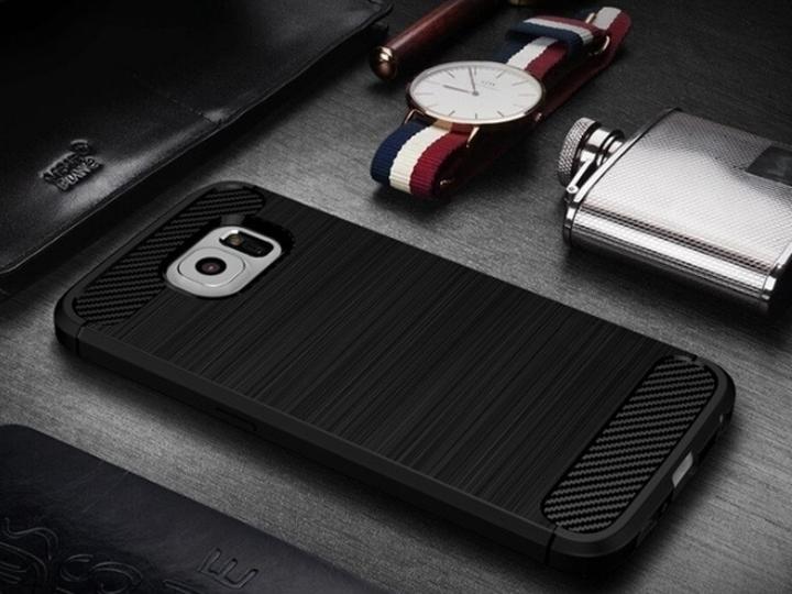 Produktbild Screenguard Samsung Galaxy S6 Edge Hülle Carbon Brushed Soft TPU (Samsung Galaxy S6 Edge)