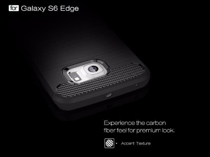 Produktbild Screenguard Samsung Galaxy S6 Edge Hülle Carbon Brushed Soft TPU (Samsung Galaxy S6 Edge)