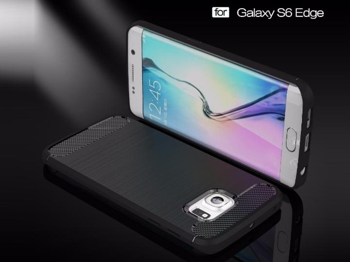 Produktbild Screenguard Samsung Galaxy S6 Edge Hülle Carbon Brushed Soft TPU (Samsung Galaxy S6 Edge)