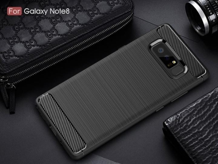 Actual product image Screenguard Samsung Galaxy Note8 Cover Carbon Brushed Soft TPU (Samsung Galaxy Note 8)
