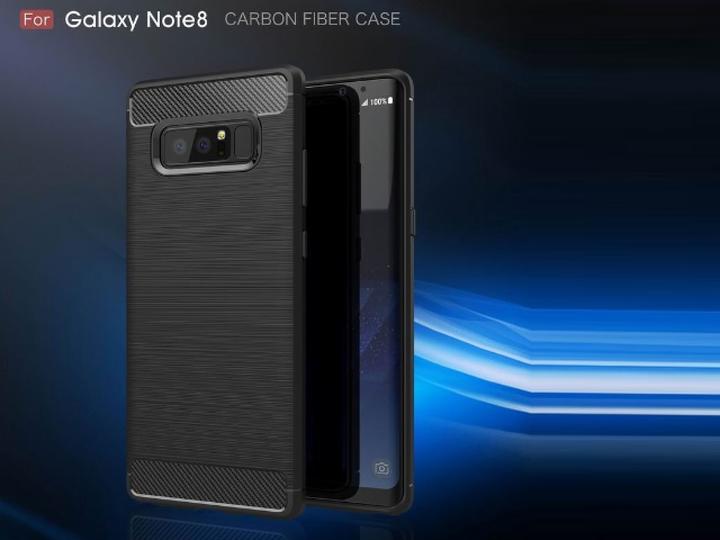 Actual product image Screenguard Samsung Galaxy Note8 Cover Carbon Brushed Soft TPU (Samsung Galaxy Note 8)