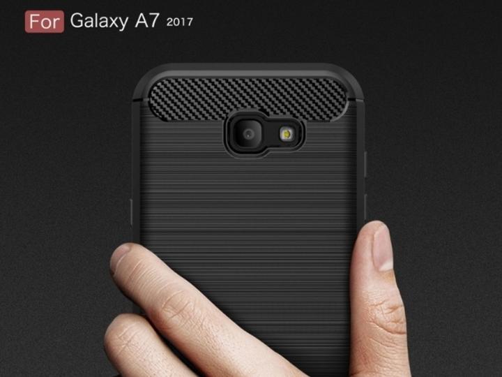 Actual product image Screenguard Samsung Galaxy A7 2017 Cover Carbon Brushed Soft TPU (Samsung Galaxy A7 (2017))