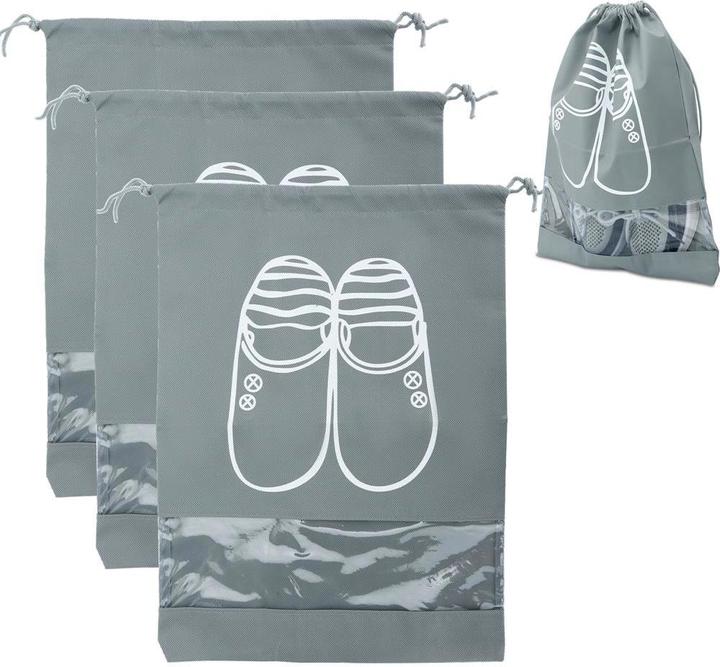 Intirilife 3x Schuhbeutel in GRAU