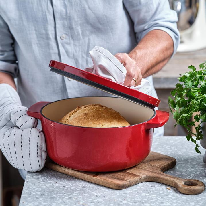 Produktbild KitchenAid braadpan 22cm - gemailleerd gietijzer - keizer rood - rond (26 cm, Bräter + Schmortopf, Gusseisen)
