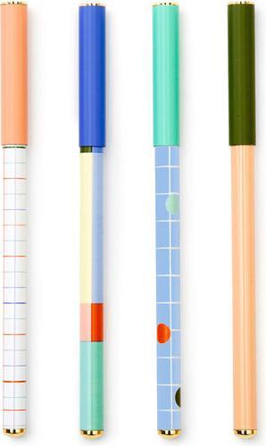 Actual product image Kikkerland Set Of 4 Pens (Multicoloured, 4 x)