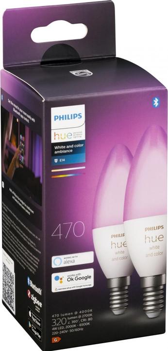 Produktbild Philips Hue White & Color BT (E14, 5.30 W, 470 lm, 2 x, G)