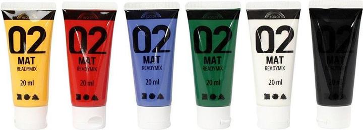Produktbild Creativ Company Acrylverf - Verschillende kleuren, 02 - Matt, 6x20ml (Standard-Farben, 120 ml)