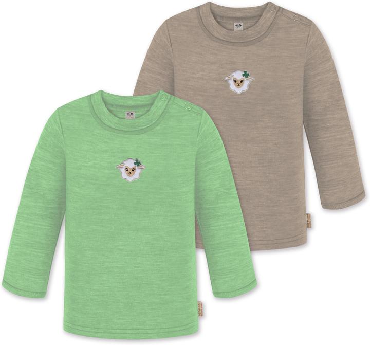 Actual product image Normani 2-pack baby merino longsleeve "Taupo" - 9473 (104)