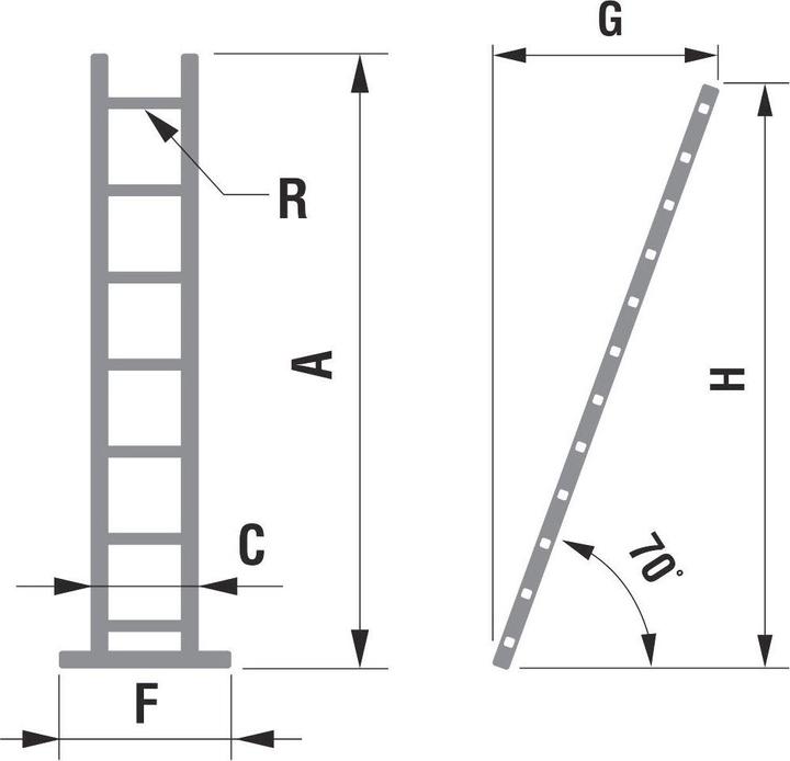 Immagine prodotto Puag Scala singola 7 pioli (Scala singola, 199 cm)