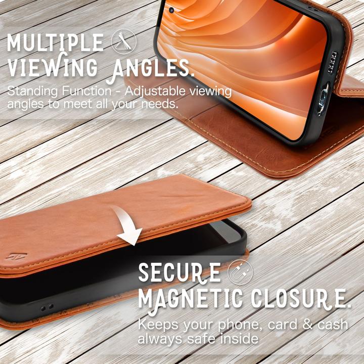 Actual product image Nalia Genuine Leather Flip Case Cover with Magnetic Closure (Samsung Galaxy S23+)