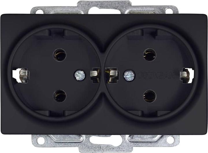 Actual product image Gunsan Visage 2-way flush-mounted socket outlet black