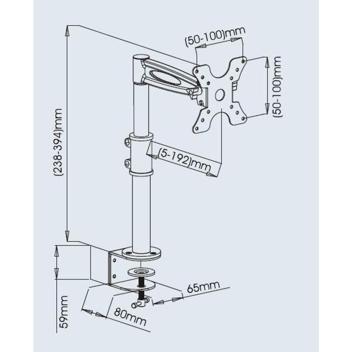 Actual product image Techly Desk mount for LCD TV LED 13 27 center arm tilt clamp (Table, 27")