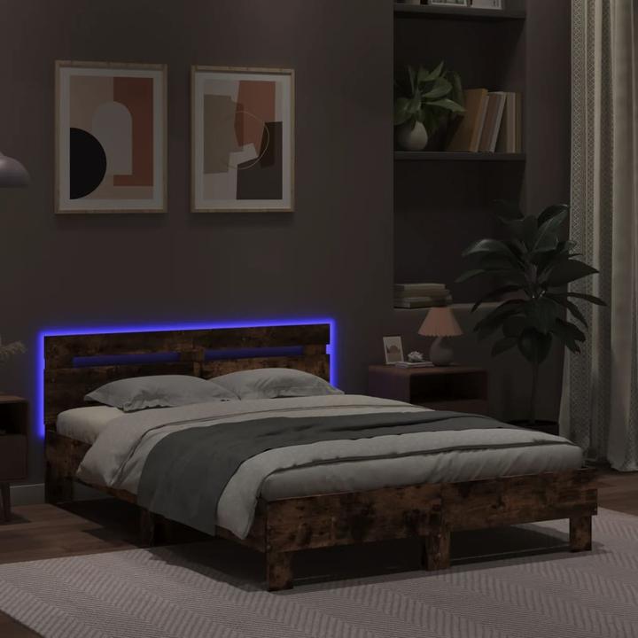 Image du produit VidaXL Cadre de lit avec tête de lit éclairage LED 120 x 190cm (120 x 190 cm)