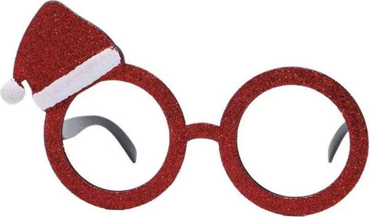 Fiesta Lustige Glitzer Weihnachtsbrille rot (One Size)