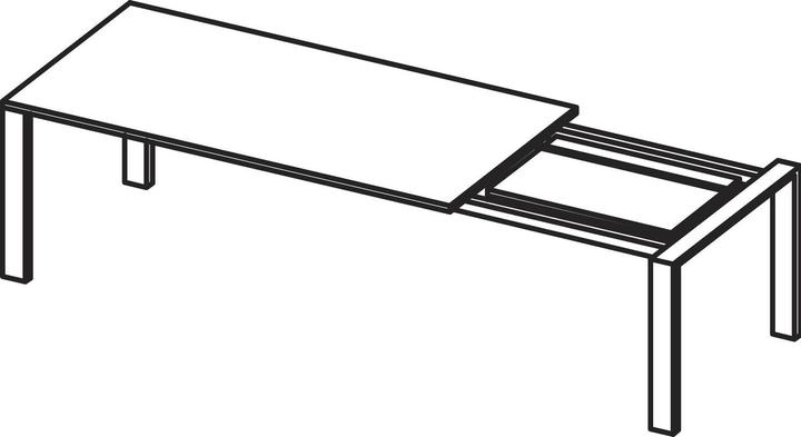 Actual product image Pöttker FRONTSLIDE extension table runner, without brake, length 1500, load capacity 90kg