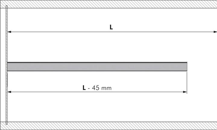 Actual product image Italiana Ferramenta Aluprofil Kiaro, max 550mm, schwarz (1 pcs.)