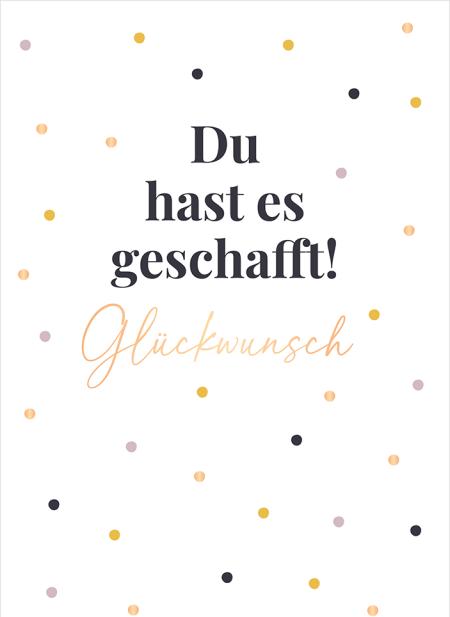 Nährwerte und Zutaten Glückwunschkarte Du hast es geschafft - Maxi Card A4 (1 Stk.)