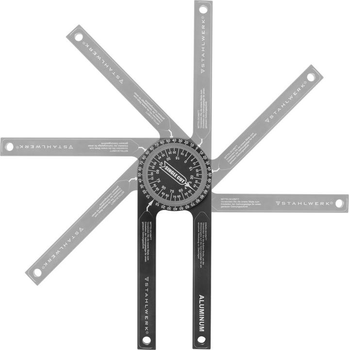 Actual product image Stahlwerk Protractor 360° degree aluminium mitre protractor