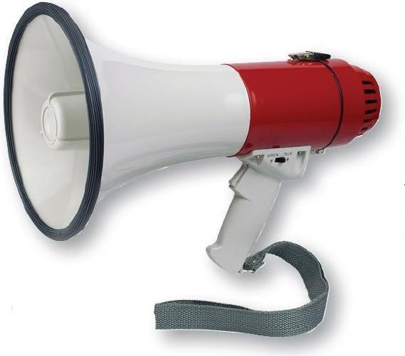 Megaphone with siren