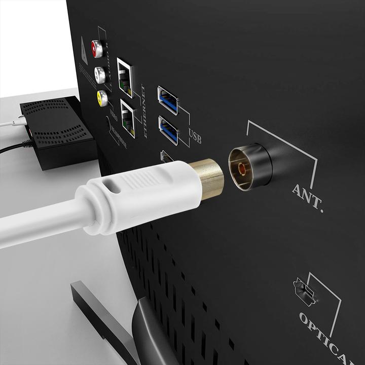 Actual product image LinQ Antenna cable male/female, 9.5 mm, 5m by - White (Antenna cable)
