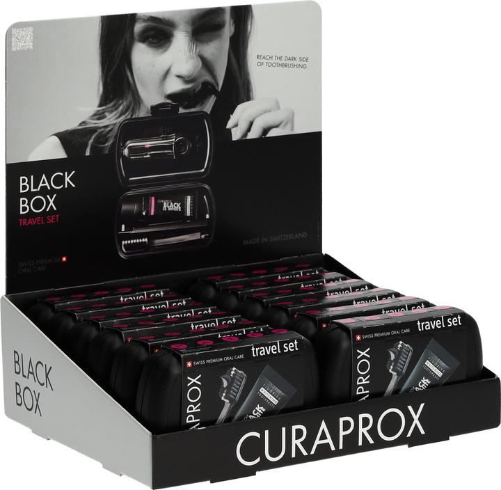 Produktbild Curaprox Display Travel Set Black is White 12 Stück (12 x)