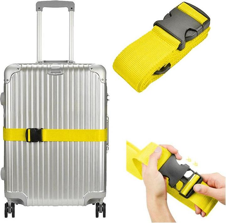 Actual product image ASMI Gepäckgurt – Verstellbarer Koffergurt in Gelb, Länge 165 cm