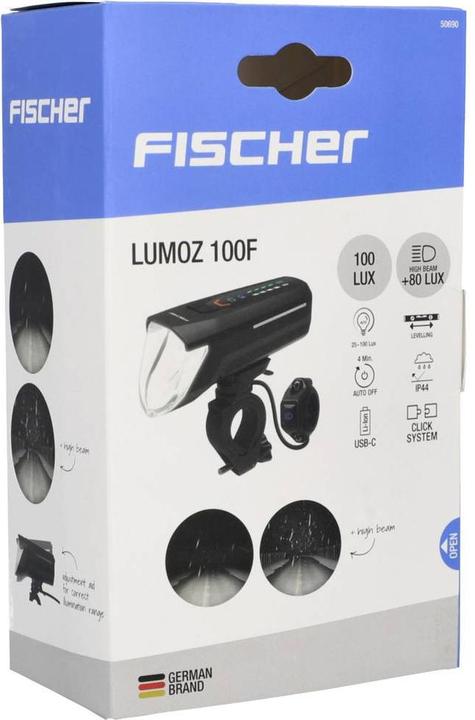 Produktbild Fischer Fahrrad-Scheinwerfer LED batteriebetrieben Schwarz