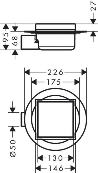 Actual product image hansgrohe 56112800 RainDrain Spot Point Drain (150 mm)