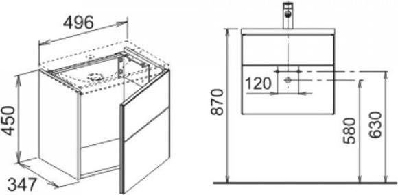 Actual product image Keuco Vanity unit ROYAL REFLEX 496x450x347mm Ans li ant (49.5 x 35 x 45 cm)