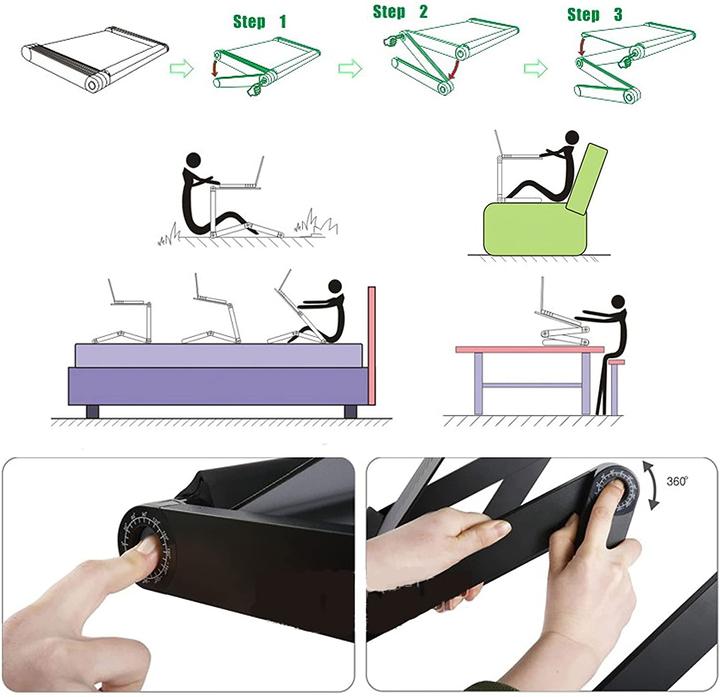 Actual product image LifeBasis Laptop Folding Stand (Black)
