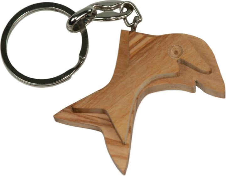 Image du produit Natura Punto Porte-clés dauphin, en bois d'olivier, marron, 5 x 5cm