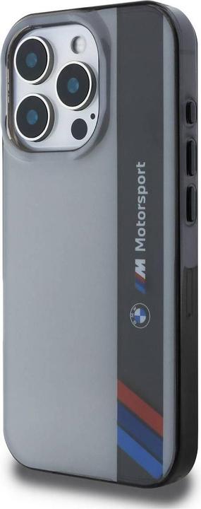 Actual product image BMW BMHCP16X23HTFEG iPhone 16 Pro Max 6.9" szary/grey hardcase Motosport IML Vertical Stripe (Apple iPhone 16 Pro Max)
