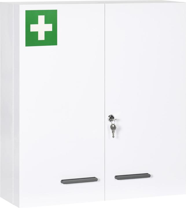 Actual product image Kleankin Medicine cabinet with 2 doors and lock (55 x 18 x 60 cm)