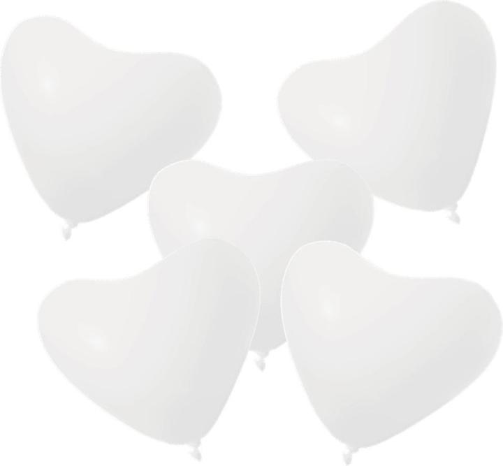 Actual product image Heart Balloons - White (5pcs) (5 x)