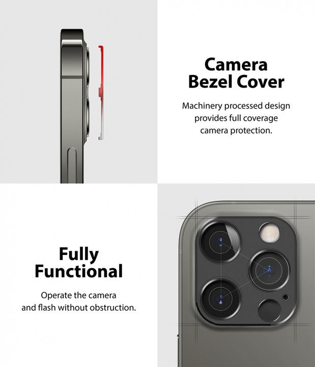 Immagine prodotto Ringke iPhone 12 Pro/12 Pro Max Fotocamera Styling isola protettiva Grigio (1 Pezzo/i, Apple iPhone 12 Pro, Apple iPhone 12 Pro Max)