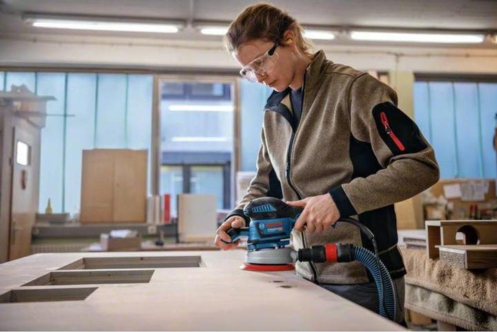 Image du produit Bosch Professional Ponceuse excentrique GEX 40-150 avec 1 feuille abrasive M480 et L-BOXX (Ponceuse excentrique, 400 W)