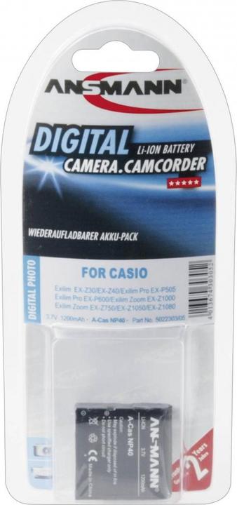 Actual product image Ansmann Casio NP-40 Battery (Rechargeable battery)