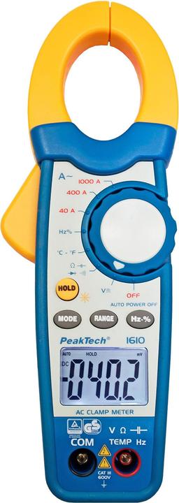 Produktbild Peaktech Stromzange 1000A AC und Digital Multimeter P1610 (CAT III 600V)