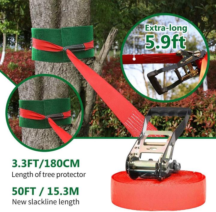 Produktbild Dripex Ninja Slackline Set mit Hindernisparcours (30m, 10 Hindernisse) (30 m)