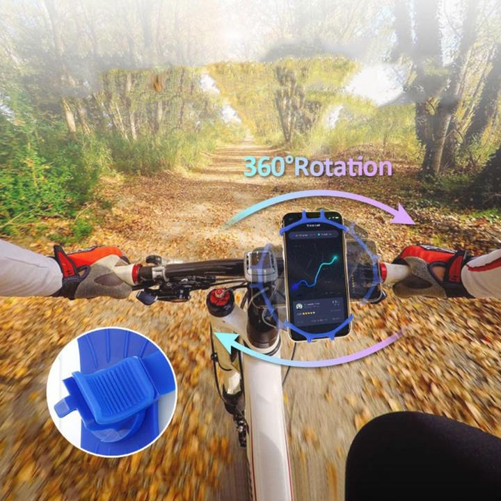 Produktbild Deltalabs Universal Fahrrad Velo Silikon Halterung 360° Drehbar Handy / Smartphone (4"- 6")